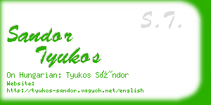 sandor tyukos business card